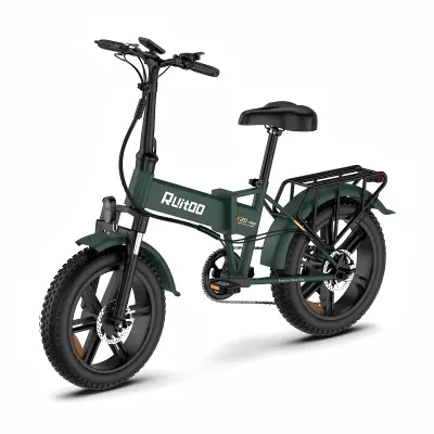 Zložljivo električno kolo RUITOO E20PRO, baterija 48 V 13 Ah, pomoč pri dosegu 80–100 km, zelena