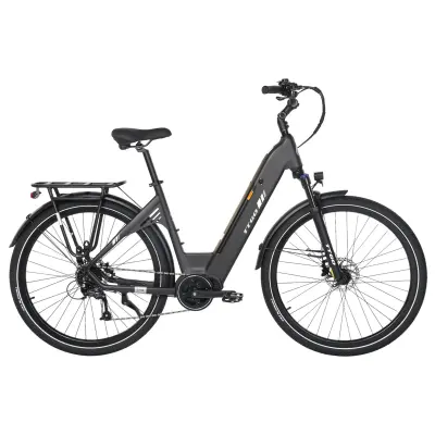 Električno kolo TTGO C7 SE 28” s srednjim pogonom, 250 W, 9 prestav, urbano, sivo