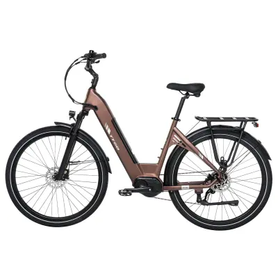 Električno kolo TTGO C7 SE 28” s srednjim pogonom, 250 W, 9 prestav, urbano, rjavo