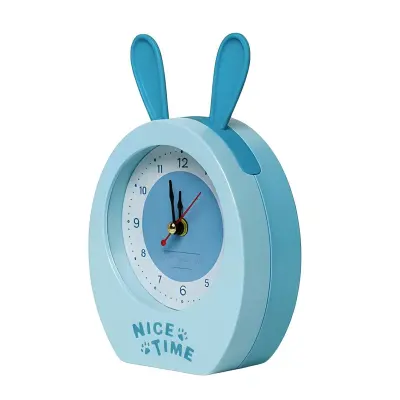 Analogni budilka za otroke z dizajnom zajčjih ušes, model Nice Time, Modra