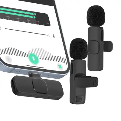 Brezžična mikro kravata s sprejemnikom Lightning za iPhone, Črna