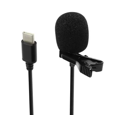 Lavalier mikrofon za pametni telefon in tablični računalnik USB-C, vsesmerni z vetrobranskim steklom, dolžina 1,5 m - Puluz