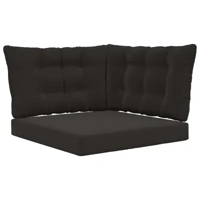 vidaXL Zunanja blazina za kavč 3 pcs Črna Poliester