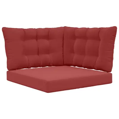 vidaXL Zunanja blazina za kavč 3 pcs vinsko rdeča Poliester