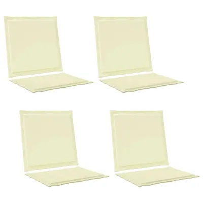 vidaXL Blazine za sedež in hrbet 4 pcs Krem 47 x 45 x 2 cm Poliester