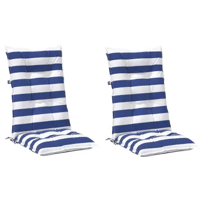 vidaXL Zunanja blazina 2 pcs Modra in bela 120 x 50 x 7 cm Blago