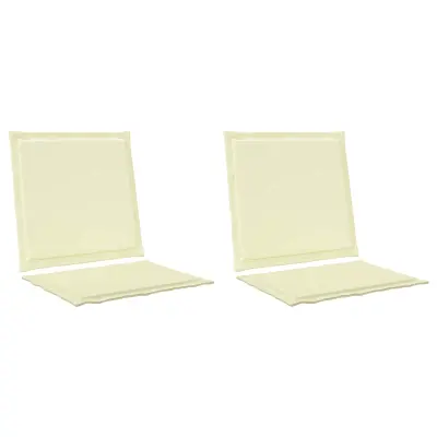 vidaXL Blazine za sedež in hrbet 2 pcs Krem 47 x 45 x 2 cm Poliester