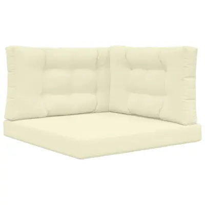 vidaXL Zunanja blazina za kavč 3 pcs krema Poliester