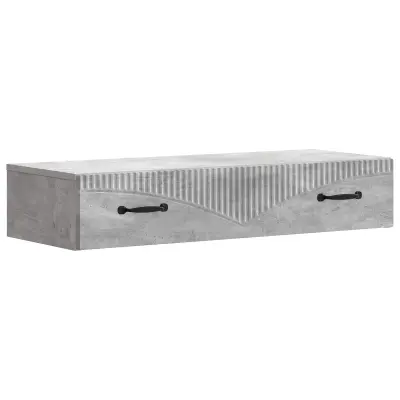 vidaXL Stenska stranska miza Betonsko siva 87,5 x 34,5 x 17 cm