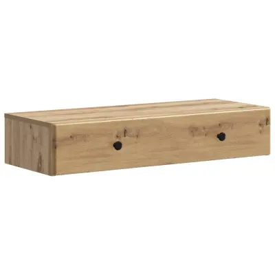 vidaXL Stenska stranska miza Artisan hrast 87,5 x 34,5 x 17 cm