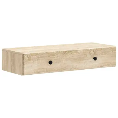 vidaXL Stenska stranska miza Sonoma hrast 87,5 x 34,5 x 17 cm