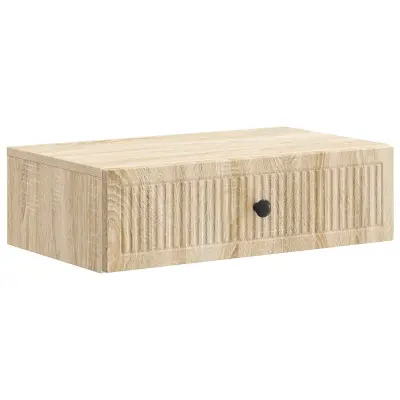 vidaXL Stenska stranska miza Sonoma hrast 59 x 34,5 x 17 cm
