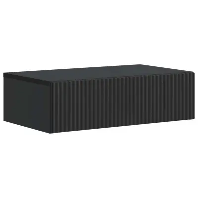 vidaXL Stenska stranska miza Črna 59 x 34,5 x 17 cm Inženirski les
