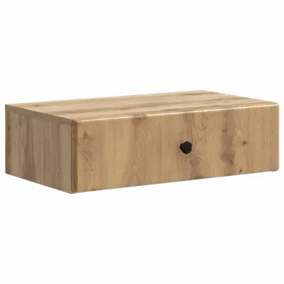 vidaXL Stenska stranska miza Artisan hrast 59 x 34,5 x 17 cm