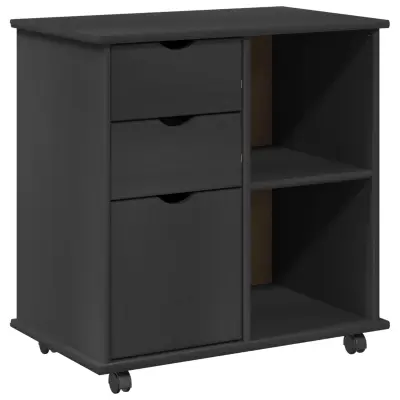 vidaXL Gležnji kabinet Siva 63,5 x 39 x 65,5 cm Masivno borovo les