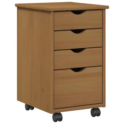 vidaXL Gležnji kabinet s kolesom MOSS Medeno Rjava 34 x 39 x 56 cm