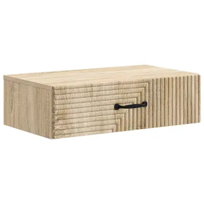 vidaXL Stenska stranska miza Sonoma hrast 59 x 34,5 x 17 cm