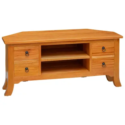 vidaXL TV omarica Naravna 100 x 40,5 x 46 cm Masivni mahagonijev les