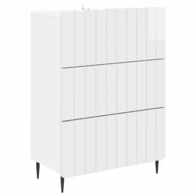 vidaXL Predalna omara Bela visok sijaj 66 x 34,5 x 92 cm