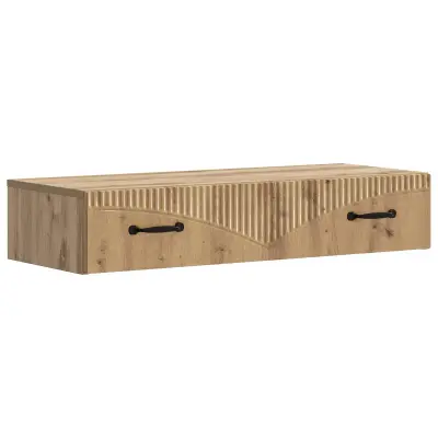 vidaXL Stenska stranska miza Artisan hrast 87,5 x 34,5 x 17 cm