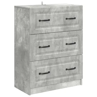 vidaXL Predalna omara Betonsko siva 66 x 34,5 x 87 cm Inženirski les