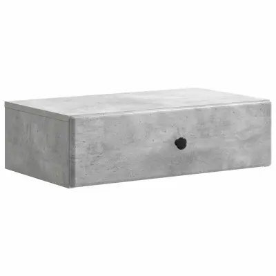 vidaXL Stenska stranska miza Betonsko siva 59 x 34,5 x 17 cm