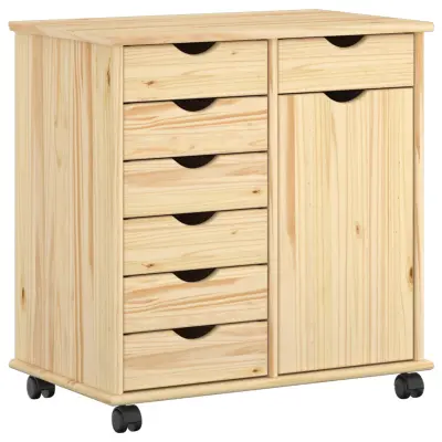 vidaXL Gležnji kabinet Rjava 63,5 x 39 x 65,5 cm Masivno borovo les