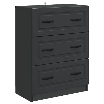 vidaXL Predalna omara Črna 66 x 34,5 x 87 cm Inženirski les