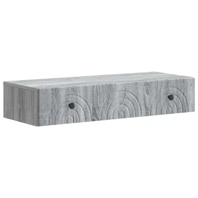 vidaXL Stenska stranska miza Siva Sonoma 87,5 x 34,5 x 17 cm