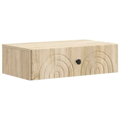 vidaXL Stenska stranska miza Sonoma hrast 59 x 34,5 x 17 cm