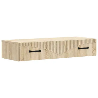 vidaXL Stenska stranska miza Sonoma hrast 87,5 x 34,5 x 17 cm