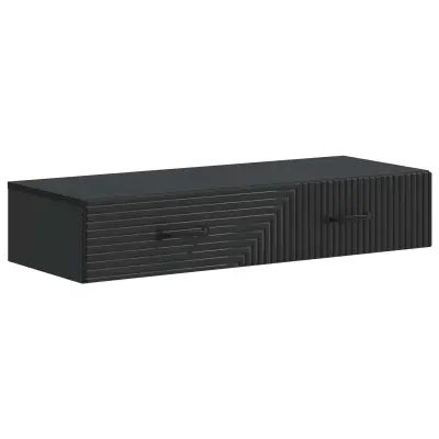 vidaXL Stenska stranska miza Črna 87,5 x 34,5 x 17 cm Inženirski les