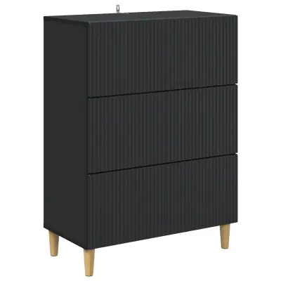 vidaXL Predalna omara Črna 66 x 34,5 x 90 cm Inženirski les