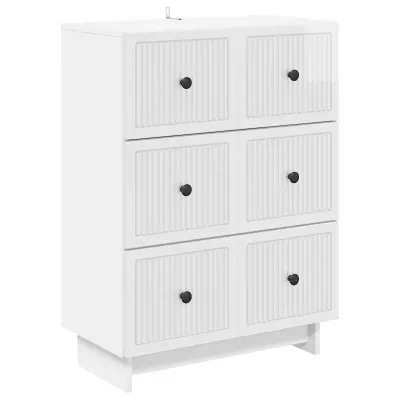 vidaXL Predalna omara Bela visok sijaj 66 x 34,5 x 90 cm