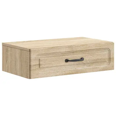 vidaXL Stenska stranska miza Sonoma hrast 59 x 34,5 x 17 cm