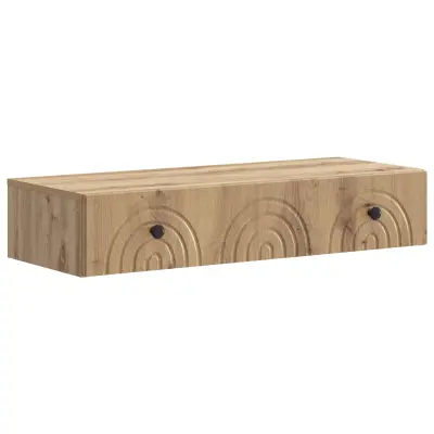 vidaXL Stenska stranska miza Artisan hrast 87,5 x 34,5 x 17 cm