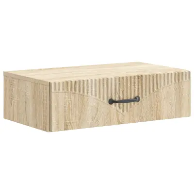 vidaXL Stenska stranska miza Sonoma hrast 59 x 34,5 x 17 cm