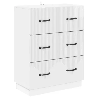 vidaXL Predalna omara Bela visok sijaj 66 x 34,5 x 87 cm