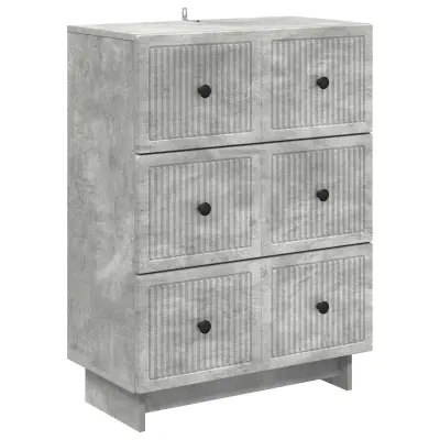 vidaXL Predalna omara Betonsko siva 66 x 34,5 x 90 cm Inženirski les
