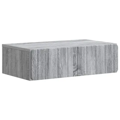 vidaXL Stenska stranska miza Siva Sonoma 59 x 34,5 x 17 cm