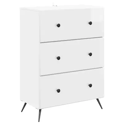 vidaXL Predalna omara Bela visok sijaj 66 x 34,5 x 90 cm