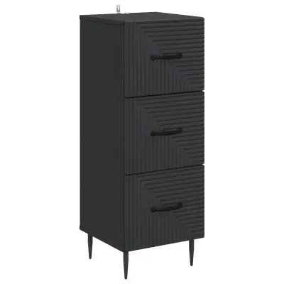 vidaXL Predalna omara Črna 33 x 34,5 x 89,5 cm Inženirski les