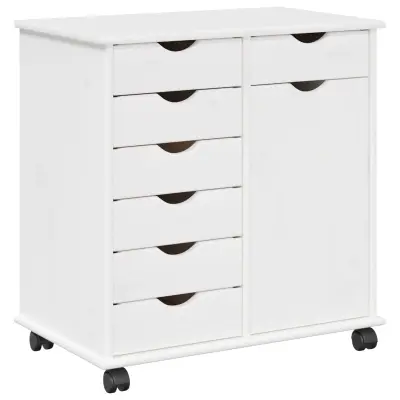 vidaXL Gležnji kabinet Bela 63,5 x 39 x 65,5 cm Masivno borovo les