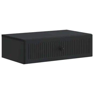 vidaXL Stenska stranska miza Črna 59 x 34,5 x 17 cm Inženirski les