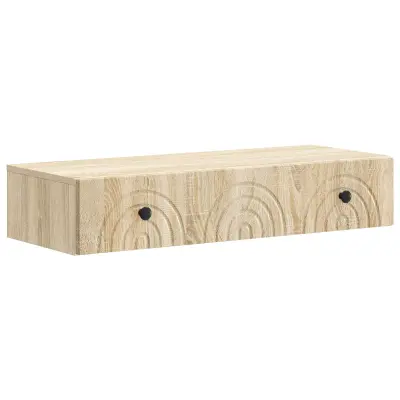 vidaXL Stenska stranska miza Sonoma hrast 87,5 x 34,5 x 17 cm