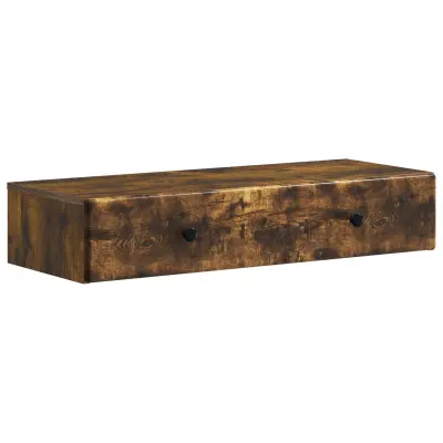 vidaXL Stenska stranska miza Dimljen hrast 87,5 x 34,5 x 17 cm
