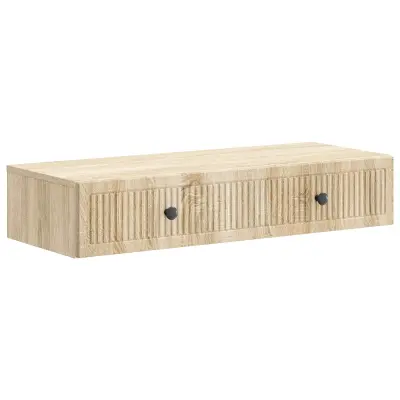 vidaXL Stenska stranska miza Sonoma hrast 87,5 x 34,5 x 17 cm