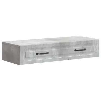 vidaXL Stenska stranska miza Betonsko siva 87,5 x 34,5 x 17 cm