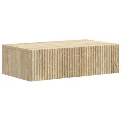 vidaXL Stenska stranska miza Sonoma hrast 59 x 34,5 x 17 cm