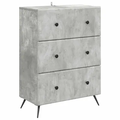 vidaXL Predalna omara Betonsko siva 66 x 34,5 x 90 cm Inženirski les